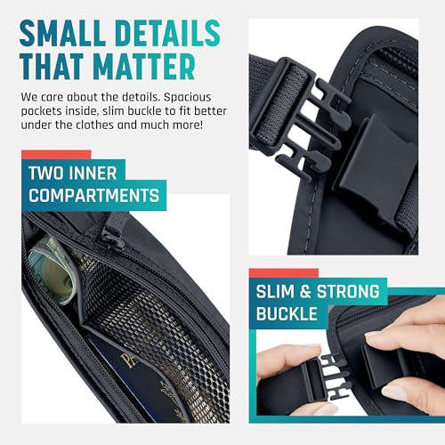 Image of Alpha Keeper Money Belt for Travel Hidden Under Clothes - RFID Blocking Passport Holder & Slim Waist Wallet Pouch for Women & Men, Anti-Theft Travel Accessories