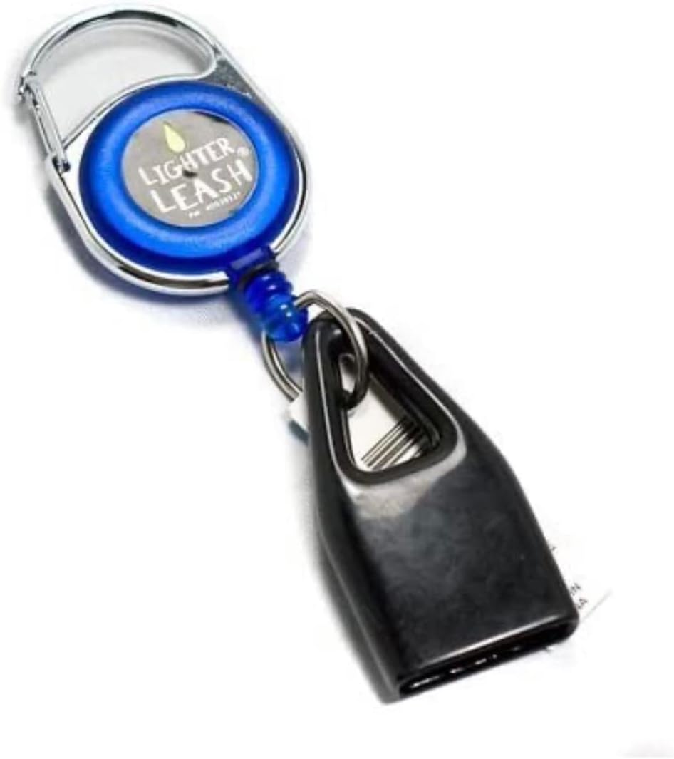Premium Lighter Leash Retractable Keychain Clip (Blue)