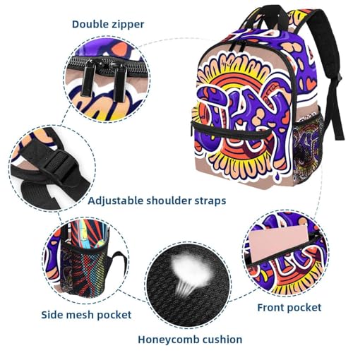 Sac à dos d'école enfants en sergé imperméable multicolore