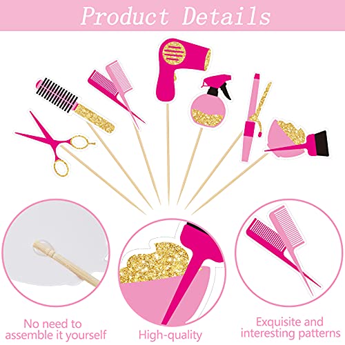 42 Pieces Barbershop Themed Cupcake Toppers Makeup Cupcake Toppers Haircut Bachelorette Cake Toppers Bridal Shower Cake Toppers For Barbershop Beauty School Graduation Decorations Cosmetology Supplies #TOP2