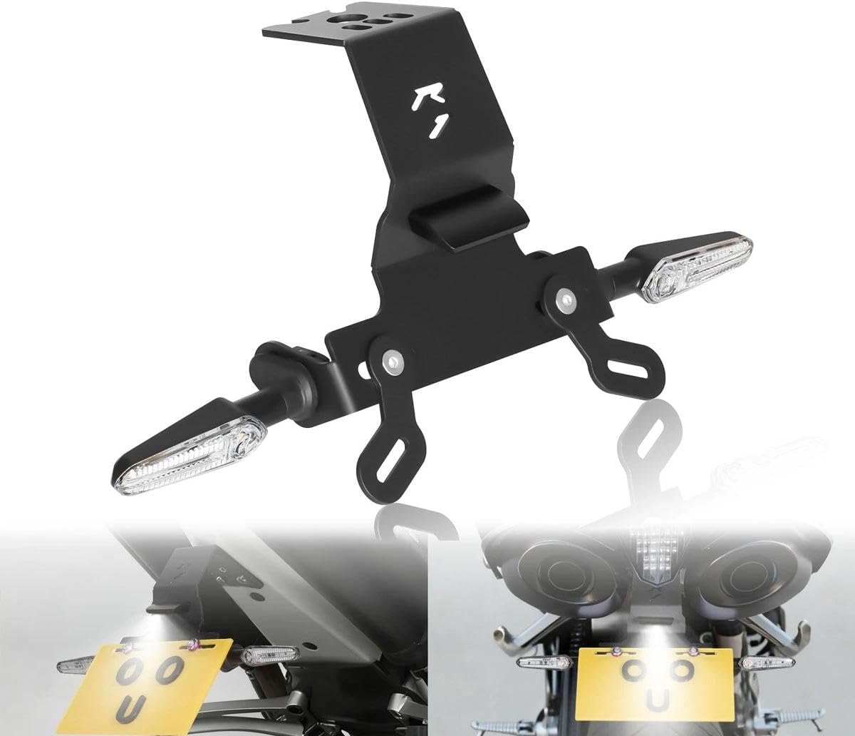 YZF-R1 Rear Tail Tidy Kit Compatible With YZF R1 2004-2015 Fender Eliminator Kits Equipped Integrated LED Turn Signal Lights License Plate Mount
