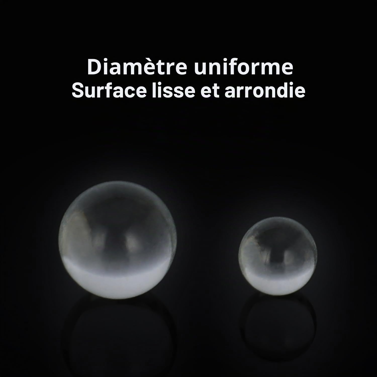 stonylab Perles de Verre Rondes- Boules de Verre Solides pour Prévenir le Chauffage et l'ébullition en Laboratoire, Pierre de Verre Clair, Diamètre de 4 mm, 1000 Perles par Sachet