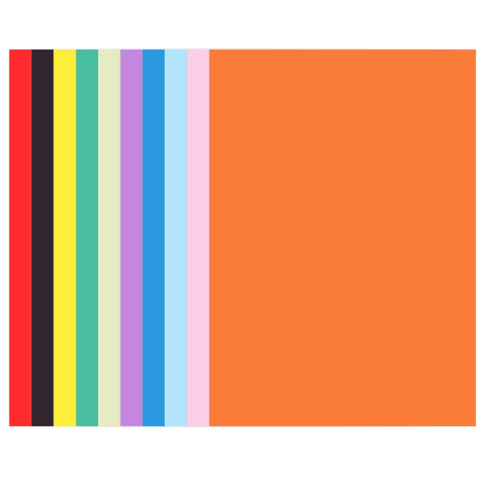 Lot de 50 feuilles de papier cartonné A4 10 couleurs pour les projets d'art, d'artisanat et de bricolage