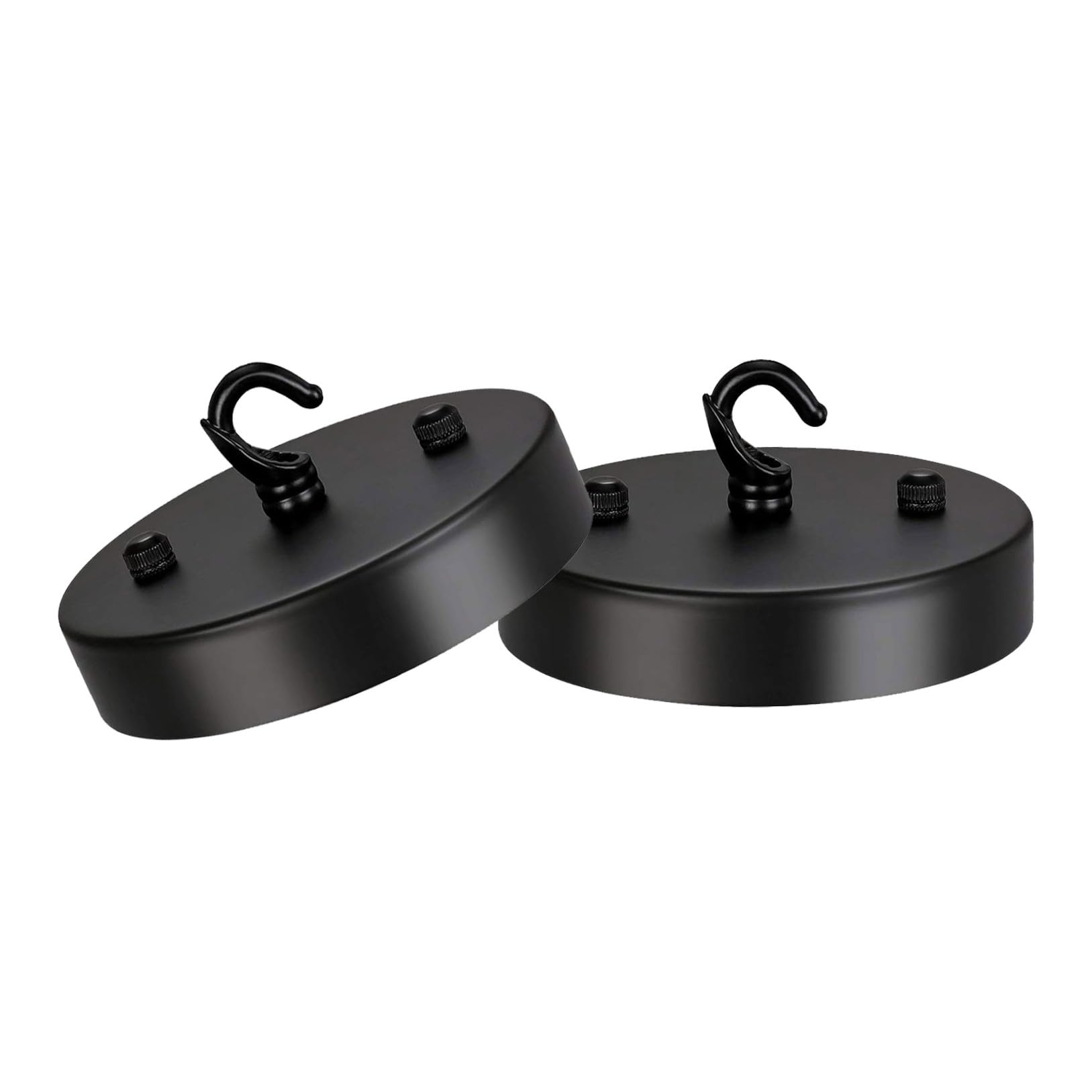 IWOWHERO 2pcs Household Lamp Plate Metal with Hanging Hooks Fashionable Nordic Design Black DIY Lamp Tool for Bedroom and Living Room Ceiling Lighting