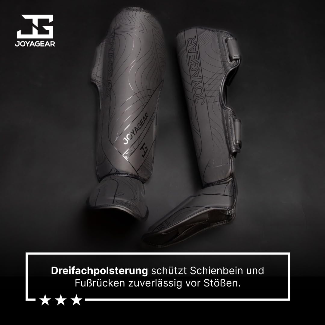 JOYA Schienbeinschoner Kickboxen - Hergestellt aus hochwertigem Kunstleder - Kampfsport Sparring Schienbeinschutz - Schienbeinschützer - Muay Thai - Joya Fight Gear
