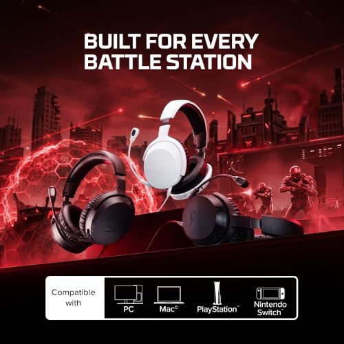 Image of HyperX Cloud Stinger 3 Core - Wired Gaming Headset for PlayStation, Lightweight Over-Ear Headset with mic, 3.5mm Cable, Noise Cancelling, Swivel-to-Mute, 50mm Drivers - Black, 275g - (BS1T6AA)