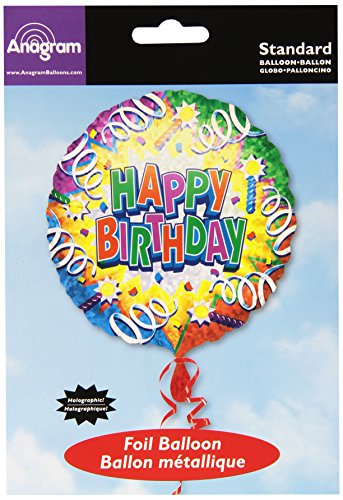 Anagram International Birthday Explosion: Folienballon Happy Birthday, 45, 7 cm Multicolor