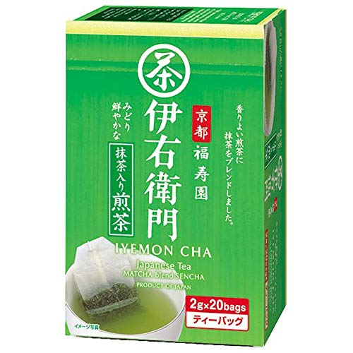 Ujinotsuyu IYEMON CHA Matcha Blend Sencha Tea Bag (2g x 20's) 40g - Sencha tea bag for a cup. Remarkable feature is to blend Matcha, and it makes the tea mild and green.
