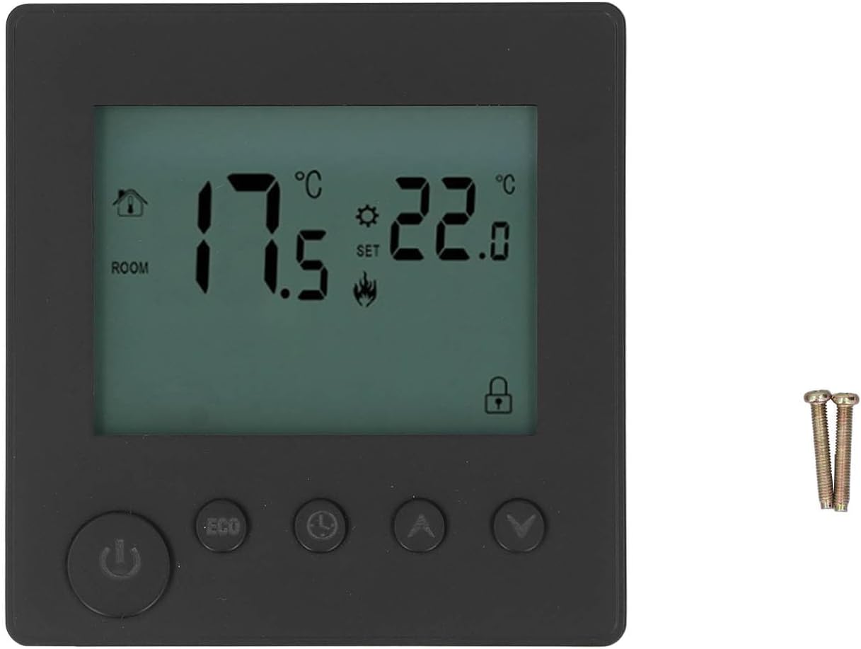 Smart Water Heating Thermostat, 4500W Digital Floor Heating Controller with Button Control - AC 90V-240V for Home, Office & Hydronic Systems, Energy Saving Thermostat