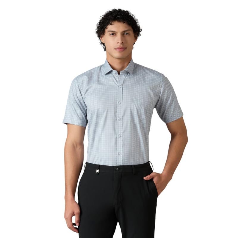 Image of Mark & Albert Men's Half Sleeves Cotton Formal Shirt