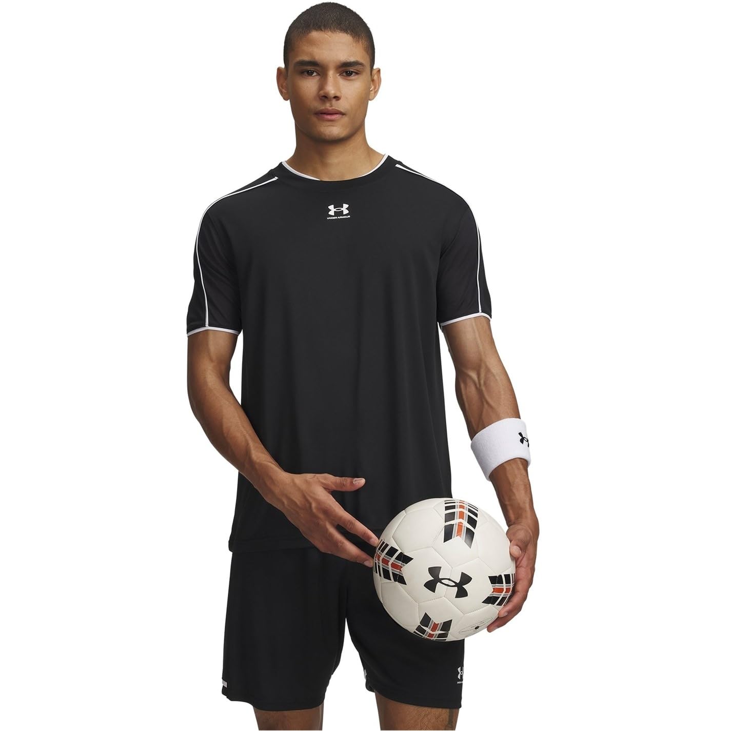 UNDER ARMOUR Mens Football Challenger Short Sleeve T-Shirt, Black, Size 2Xl, Men