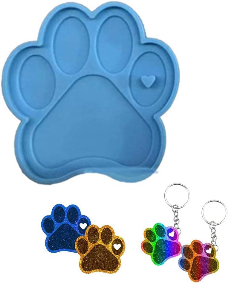 3Pcs Dogs Paws Pendants Silicone Molds Dogs Paws Keychain Casting Mold Handmade Mold Silicone Mold Resin Casting Molds