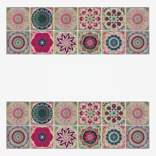 �ǎ��X�e�b�J�[ �^�C���X�e�b�J�[ ���U�C�N�^�C���V�[�� �� PVC �k���� ������� DIY �ǎ��f�R���[�V���� ���^�y�ʎ��[�֗� ���Ή��E���ŁA�h���h���A�ϗp���ɗD��� �i4�Z�b�g�A96������j (07,15*15CM*96PCS) [���s�A���i]