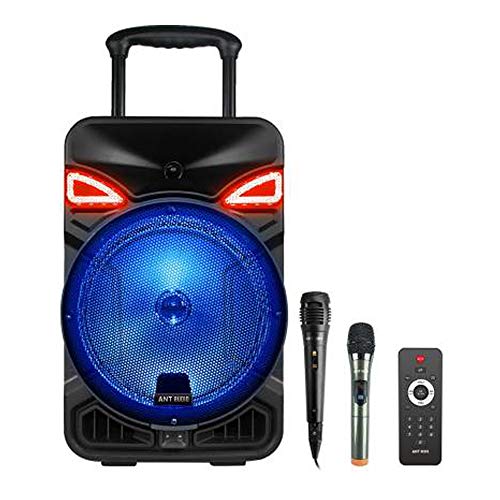 Image of Ant Audio Rock 900 Trolley Party Speaker with Karaoke with FM Radio, Micro SD Card, USB, Wired & Wireless Mic, LED Lights & 12inch (30.48 cm) Subwoofer - 90 watt