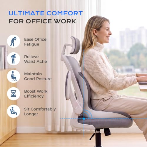 Image of Coverado Car Seat Cushion and Lumbar Support Pillow One Piece, Memory Foam Ergonomic Back Support Driving Seat Cushion for Back Pain, Non-Slip Washable Cushion for Car, Driver, Office