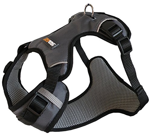 YAGO Sport Harness for Dogs Grey, Adjustable, Size M 69-80 cm, Waterproof Fabric