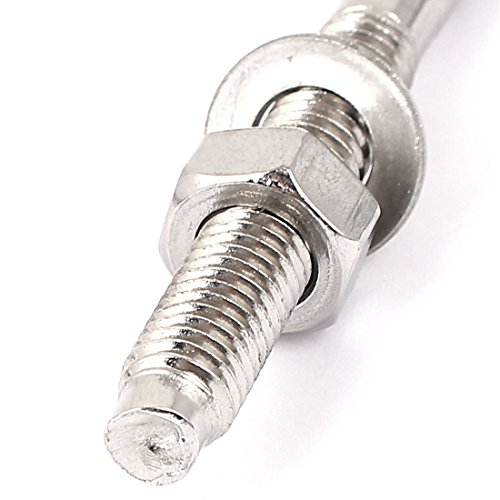 Aexit M8 Thread Anchors 304 Stainless Steel Car Repair Gecko Expansion Bolt Screw 80mm Expansion Anchors Long 4pcs
