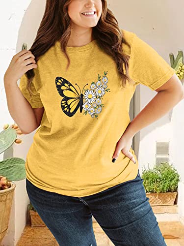 HDLTE Women Plus Size T Shirts Short Sleeve Casual Graphic Tee Tops2