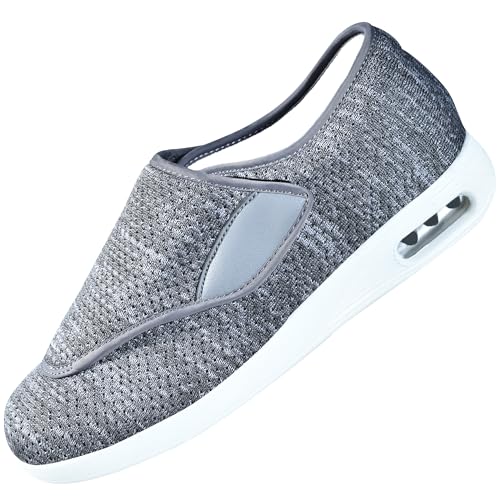 QHBPMGAD Women's Diabetic Shoes, Wide Width Elderly Sneakers for Women, Adjustable Hook and Loop Closure Non-Slip Breathable, Swollen Feet Walking Edema Shoes