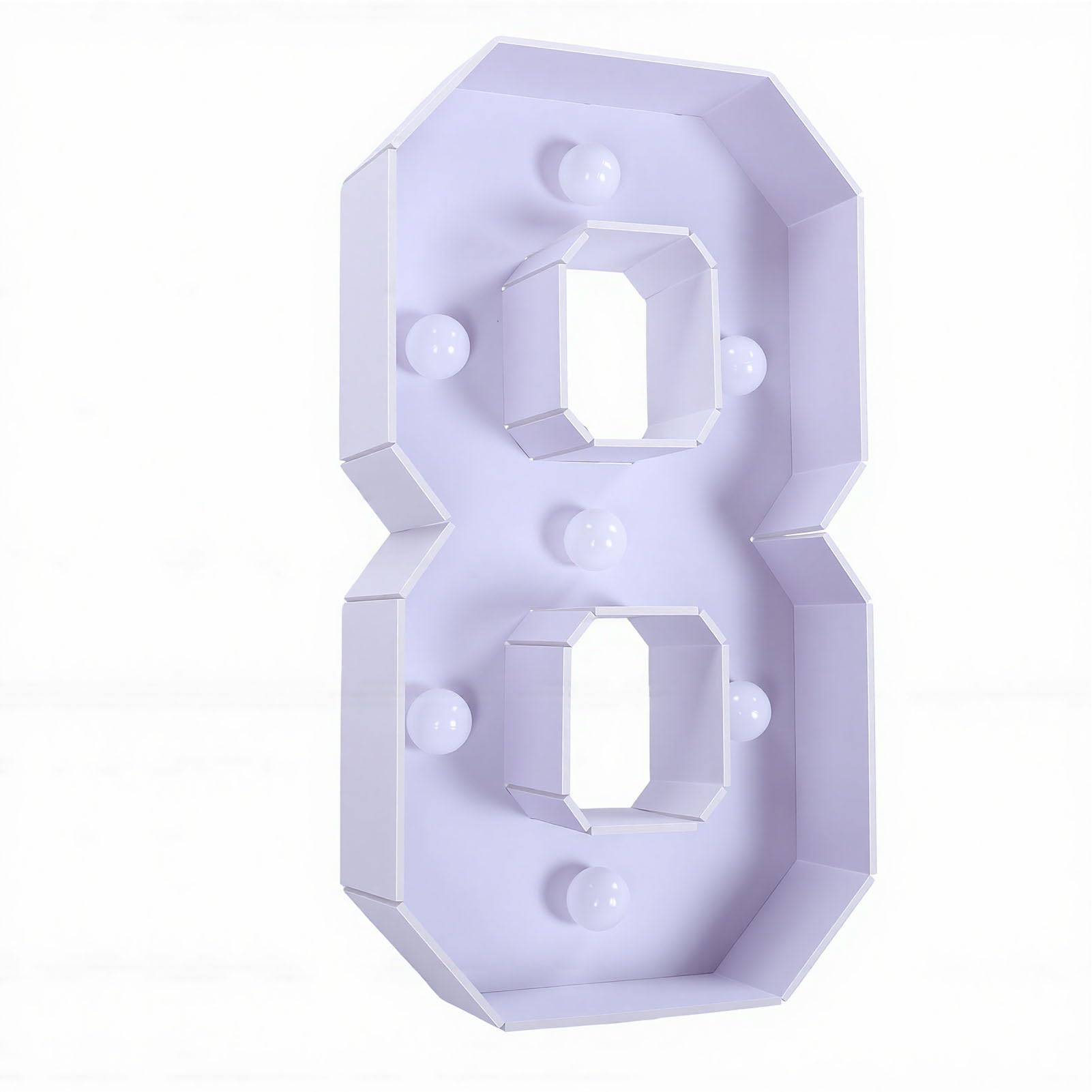 Numero 8 Luminoso, Numero LED Luce Pannello Schiuma 70cm 27.6in,