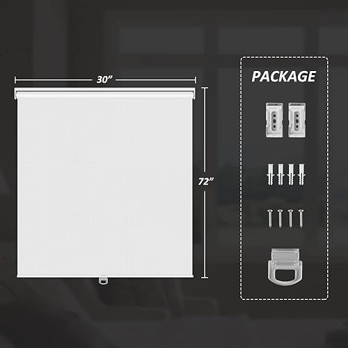 Miniatura 6 de LUCKUP Persianas enrollables con filtro de luz para ventanas, persianas solares semitransparentes sin cordones con 5% de apertura, para el hogar y