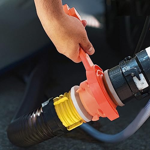 Image of TOPINCN RV Sewer Fitting Wrench, ABS Plastic RV Sewer Hose Cleanout Cap Wrench, 3 and 4 Inch Compatible, 2-Pack (Orange)