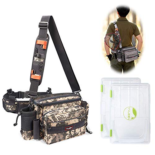 Yvleen Sling Fishing Tackle Bag Bundle With Tackle Boxes #TOP11