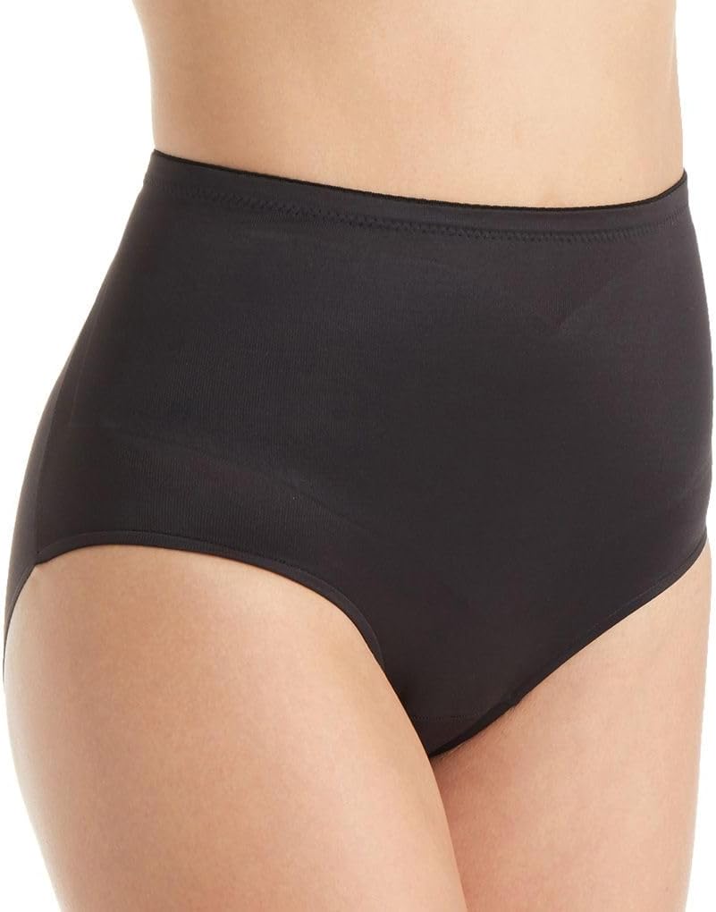 Fine Intimates Women's adJUST Perfect Shaping Waistline Brief, 4174, Black, L