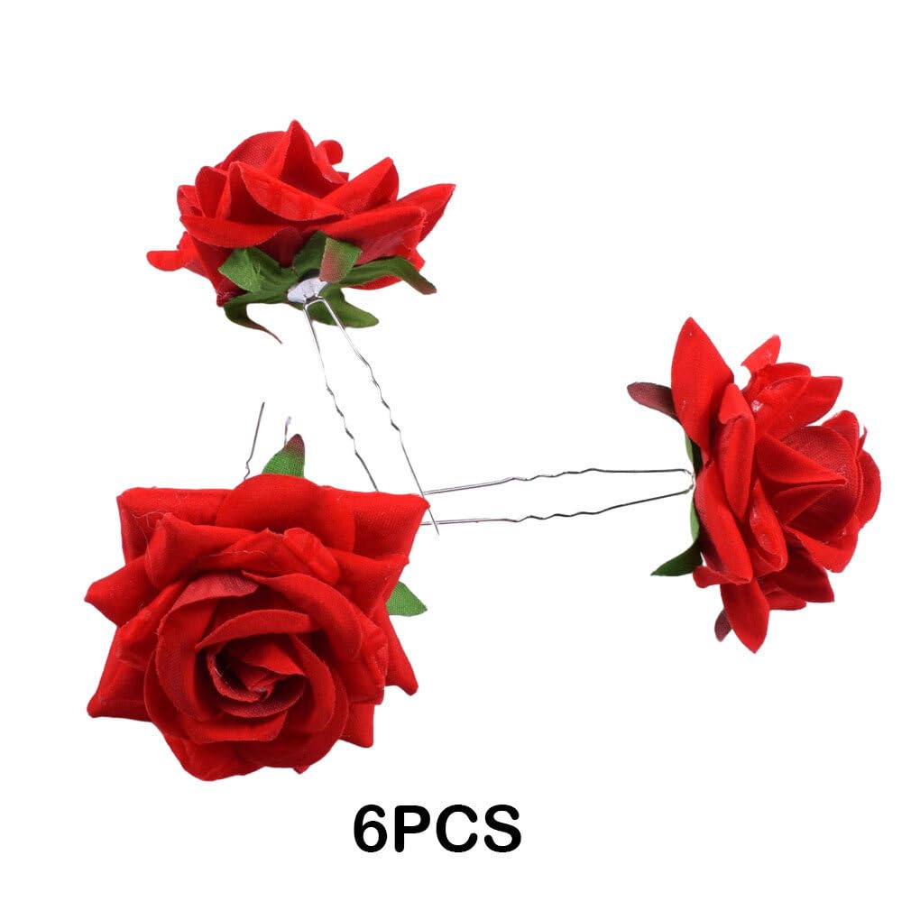 10 Ensemble de Épingles à cheveux à fleurs en ABS, 6 pièces/ensemble, maintien facile et sécurisé, cheveux de mariage et de mariée, large Application, peigne à fleurs en ABS