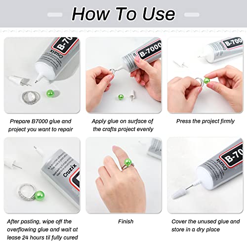 Image of B7000 Jewelry Bead Glue for Jewelry Making, Crystal Clear Glue 3.7 fl oz B7000+Plus Multipurpose Super Adhesive Glue for Rhinestone Crafts Fabric Metal Stone Nail Art Wood Glass (110 ml / 3.7oz)