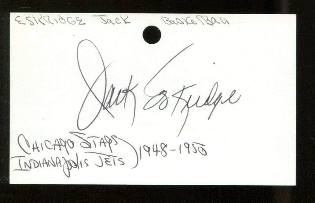 Jack Eskridge Signed Index Card 3x5 Autographed Kansas Jayhawks D:2013 56378