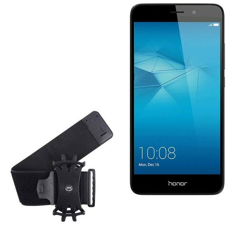 BoxWave Holster Compatible with Honor 5c - ActiveStretch Sport Armband, Adjustable Armband for Workout and Running - Jet Black