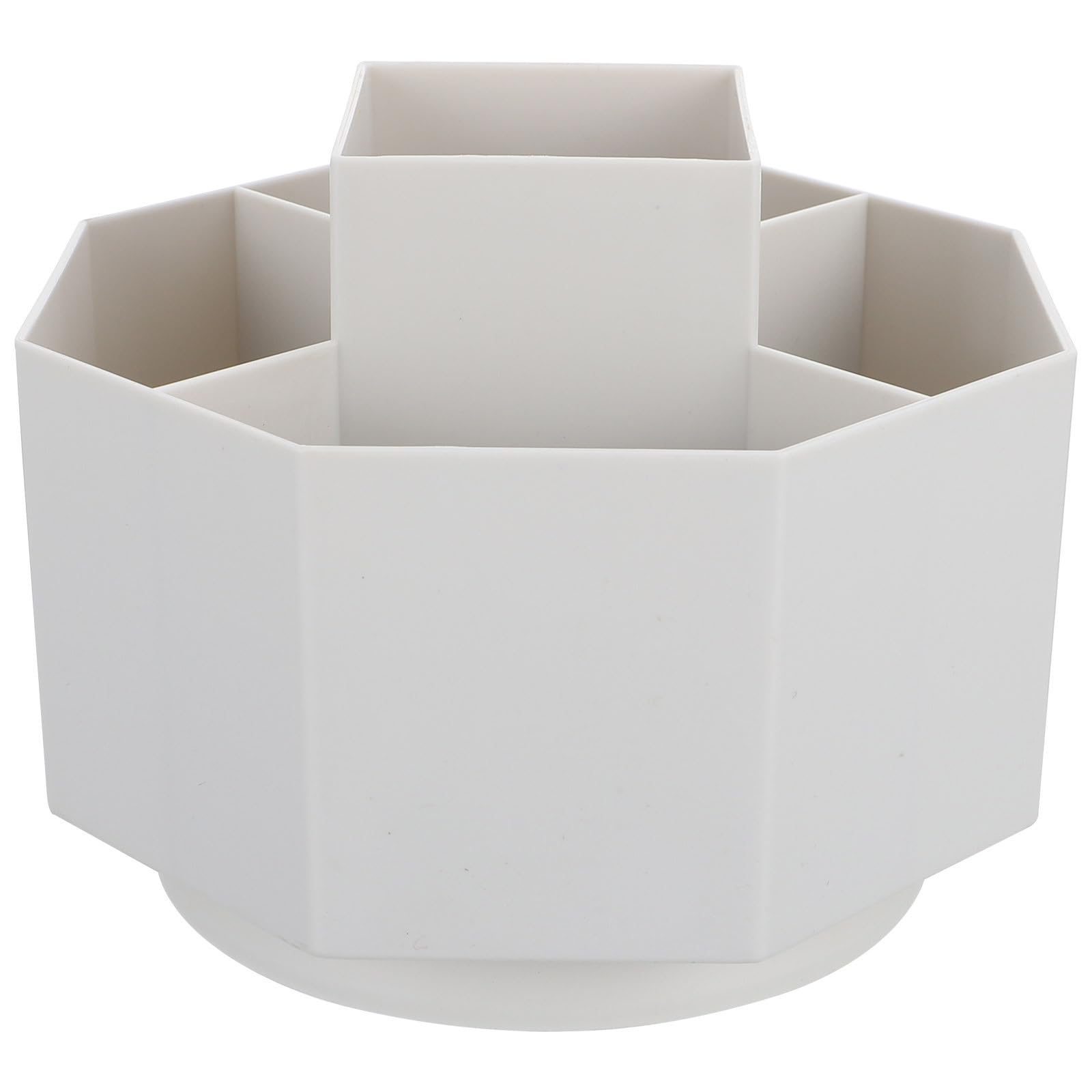 Operitacx Desk Pen Pencil Holder, 360- Degree Rotating Pen Pencil Holder, 5 Slots Pencil Holder for Desk, Plastic Spinning Pen Caddy, Desktop Organizer for Pen, Pencil, Crayon 5.5x4.5 inch (Grey)