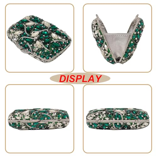 Image of Colorful Crystal Clutch Box Handbag Women Sparkling Evening Bags for Wedding Party Prom Purse