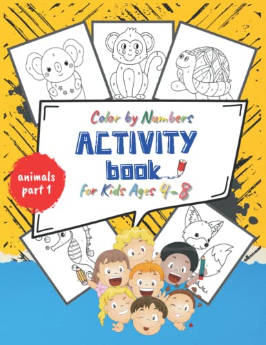 Color by Numbers Activity Book for Kids Ages 4-8: Color and Learn Simple Animal Words for Kindergarten Preschool Children (Color by Numbers for Toddlers and Kids) image 2