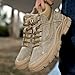 QWUIEOIN Men's Fashion Genuine Leather High Top Lace-Up Outdoor Hiking Boots Comfort Round Toe Non-Slip Casual Shoes for Walking Hiking Farm Backpacking (8,Khaki)