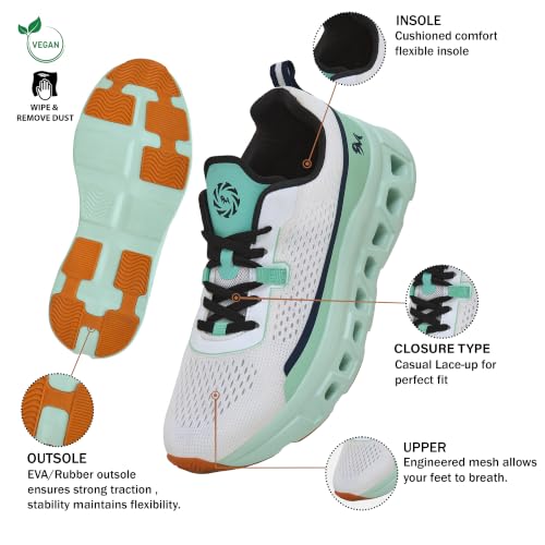 Image of Neeman's Hexa Glide Sneakers for Men | Sporty Lace-Up Shoes with Adaptive Mesh Upper, CloudSurge Foam Insole, Kinetic Cushioning Pods, Lightweight EVA Sole