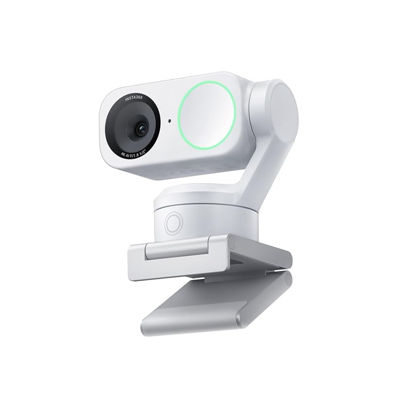 Insta360 Link 2 Bianco- PTZ 4K Webcam per PC/Mac, Sensore da 1/2
