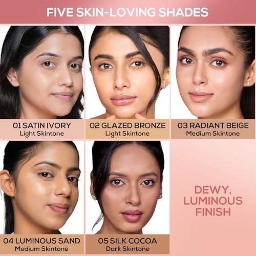 Image of RENEE Lumi Glow Highlighting Liquid Foundation -Glazed Bronz | Dewy Finish, Buildable Coverage & 3D Glow | Hydrates & Smoothens For Luminous Skin | With Hyaluronic acid & Niacinamide | 30ml
