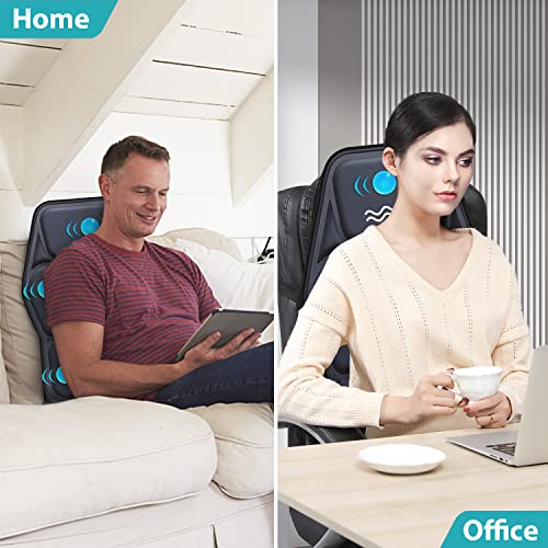 Aiveisi Massage Seat Cushion Pad With Heat 9 Massage Style Airbag Lumbar Support, Fatigue Stress Relief Back Massager Chair Pad For Men Women Home Office Use #TOP5