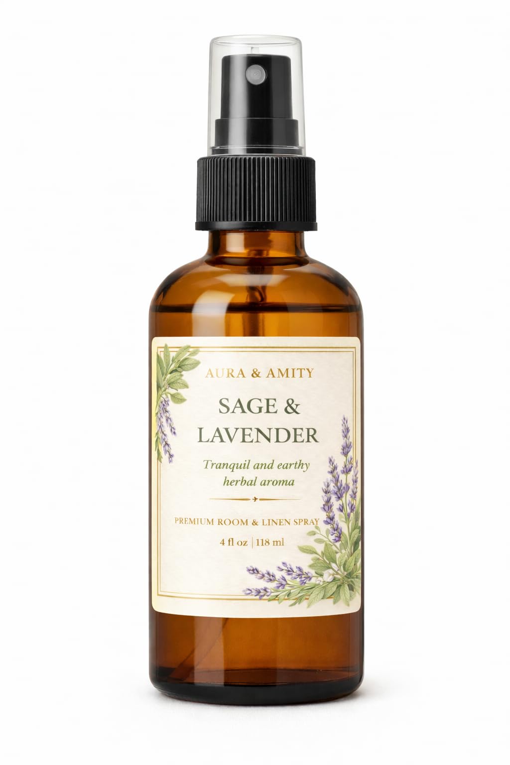 Aura &amp; Amity Premium Room &amp; Linen Spray – Handmade Luxury Fabric &amp; Home Fragrance Mist, Long-Lasting, Made in USA (Sage &amp; Lavender)
