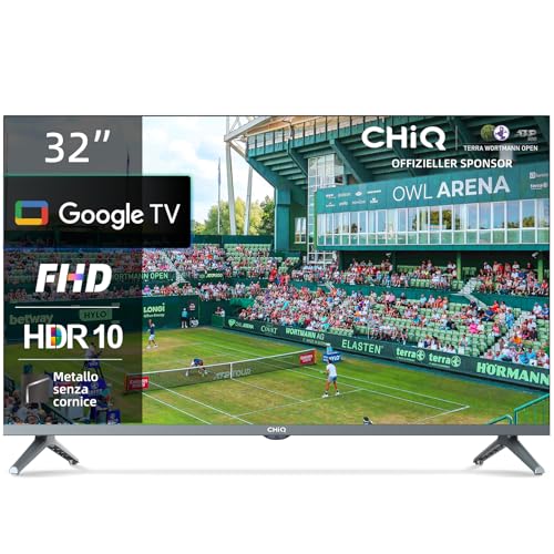 CHiQ L32H8CG TV 32 pollici, Smart TV, FHD, senza cornice in metallo, HDR10 e...