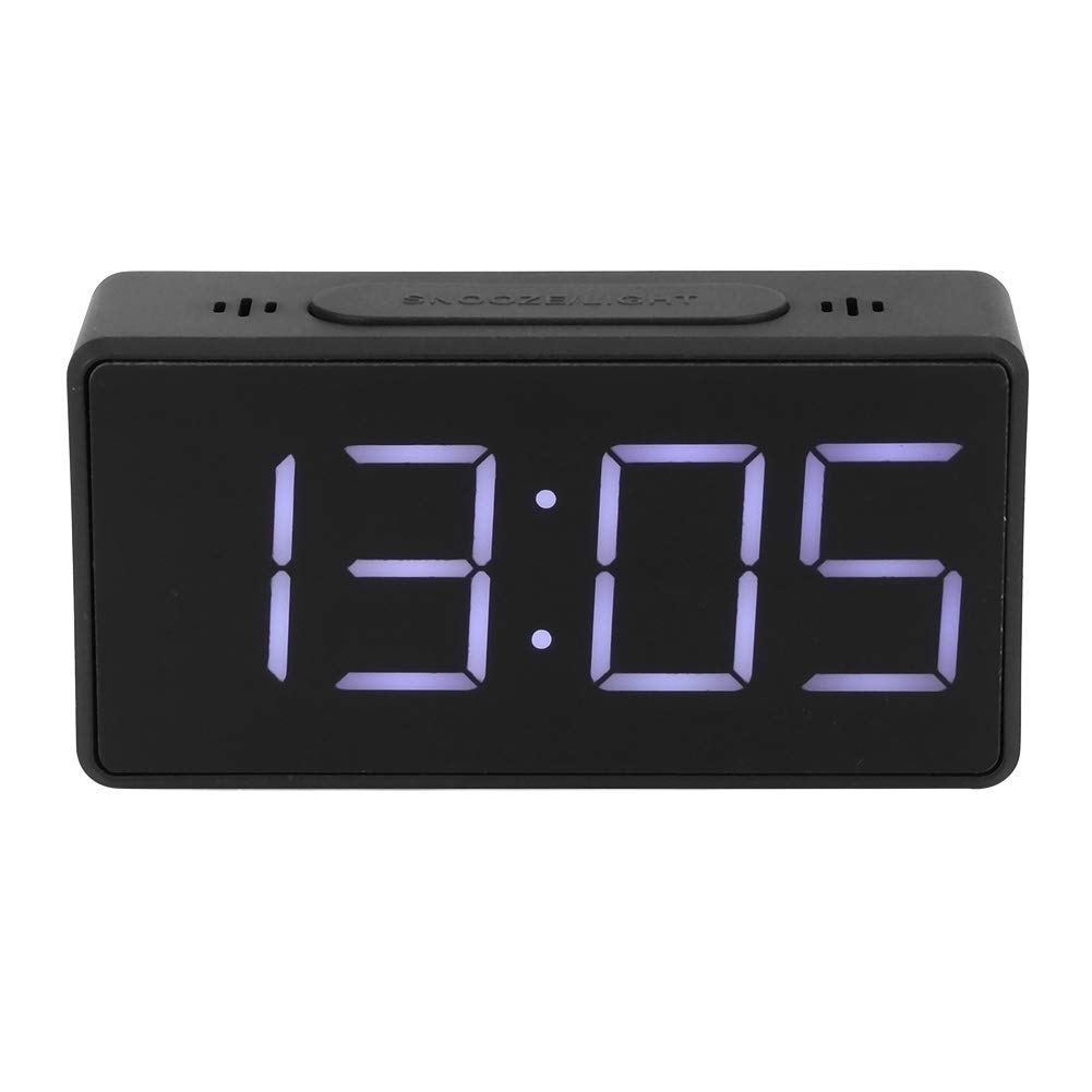 Budzik nocny LED, zegar elektroniczny z alarmem, duży wyświetlacz, zasilanie USB/AAA, idealny do domu i biura, czarny