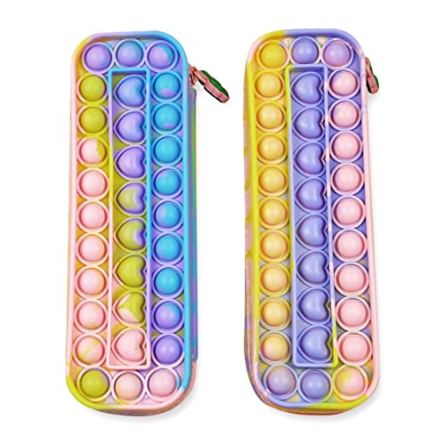 OANGO 1 pcs Pop Toy Pop Pencil Case Pen Case Stationery Storage Bag Decompression Toy Push Pop Stationery Storage Bag Makeup Cosmetic Pouch for Office School Stationery (Pencil Boxes)