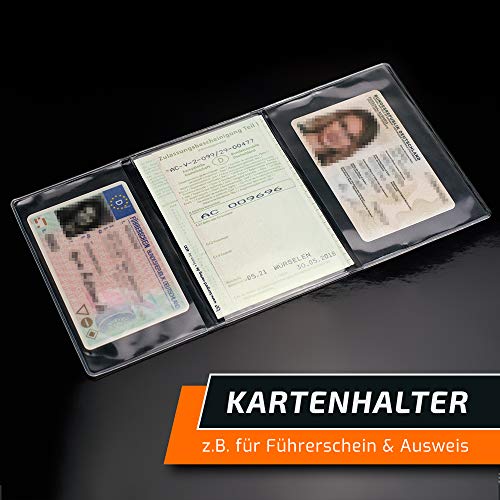 schildEVO Fahrzeugschein Hülle 3-teilig | Schutzhülle | KFZ Schein Mappe | Führerschein Tasche | Kartenhalter Schutzfolie