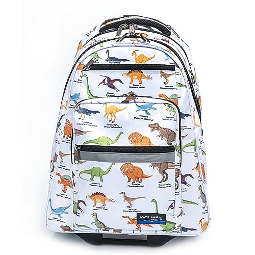 K-Cliffs Heavy Duty Rolling Backpack School Bookbag with Wheels Deluxe Wheeled Daypack
