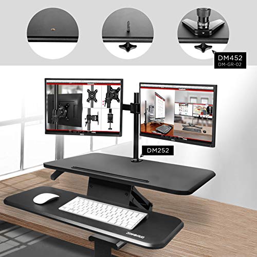 Poste de travail assis debout ergonomique avec plateau clavier - 7