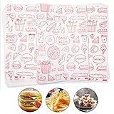 ❤ 【Patrón hermoso】 Se usa como papel de canasta de alimentos para empacar hamburguesas y turrones. Trae comodidad a tu vida. No solo es adecuado para su cocina, sino también para picnics y refrigerios decorativos en fiestas. Hermoso papel, disfruta de tu propio estilo.