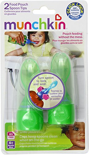 Munchkin Click LockFood Pouch Spoon Tips, Green, 4-Count