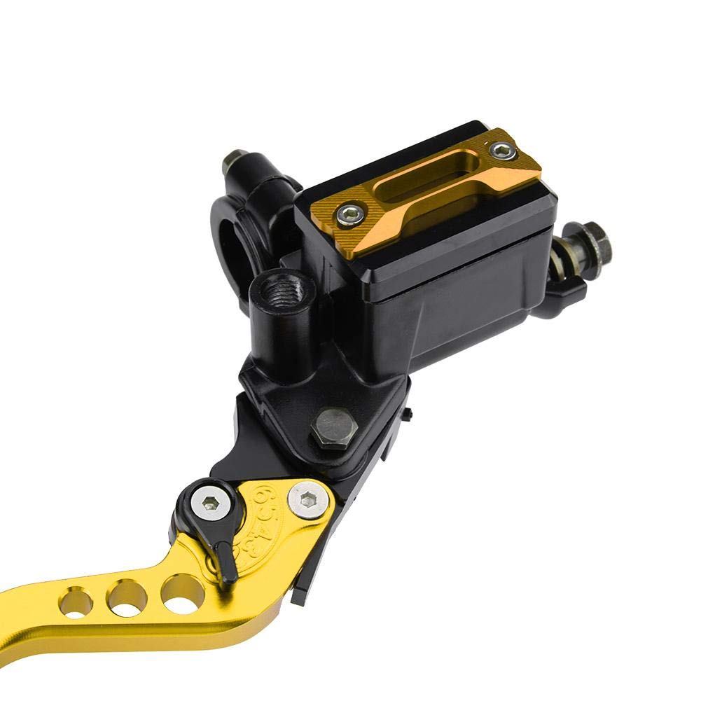 EVGATSAUTO Master d'embrayage de frein 1 paire 7/8 "(22mm) Leviers de réservoir de moto universels(Or)
